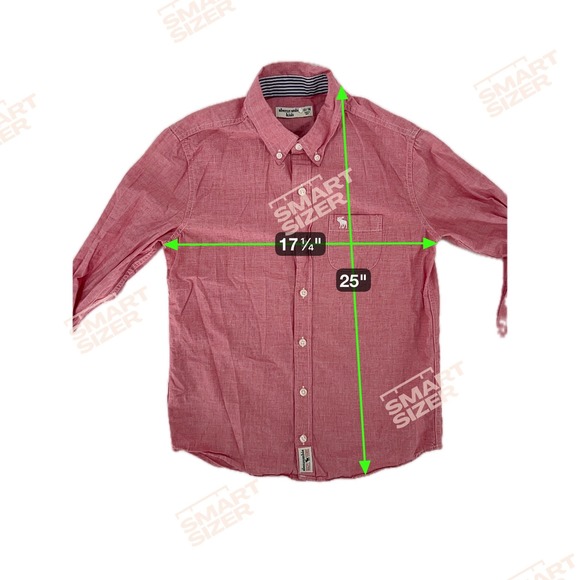 Abercrombie Kids Boys Button Down Shirt Red Size 13/14 Long Sleeve Casual - Picture 2 of 5